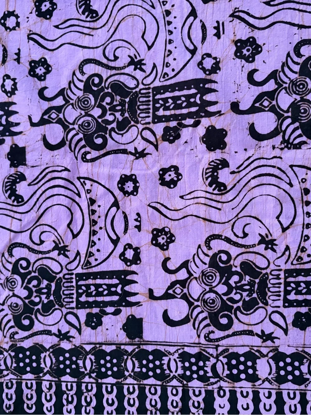 Purple Tropical Sarong Beach Cover Up Pareo Wrap 40 x 80